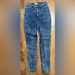 Vintage Y2K Vibrant Acid Wash Skinny Jeans Made in USA Size 7 Stretch
